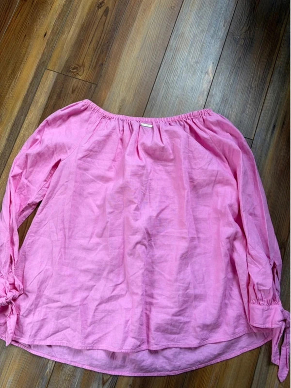 Michael Kors pink linen/viscose off shoulder top M - Picture 4 of 4